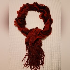 Knitted scarf, women's.  Super soft,  Burgundy color